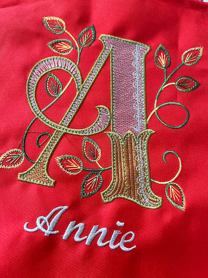 Adult Embroidery Monogram Personalized Apron