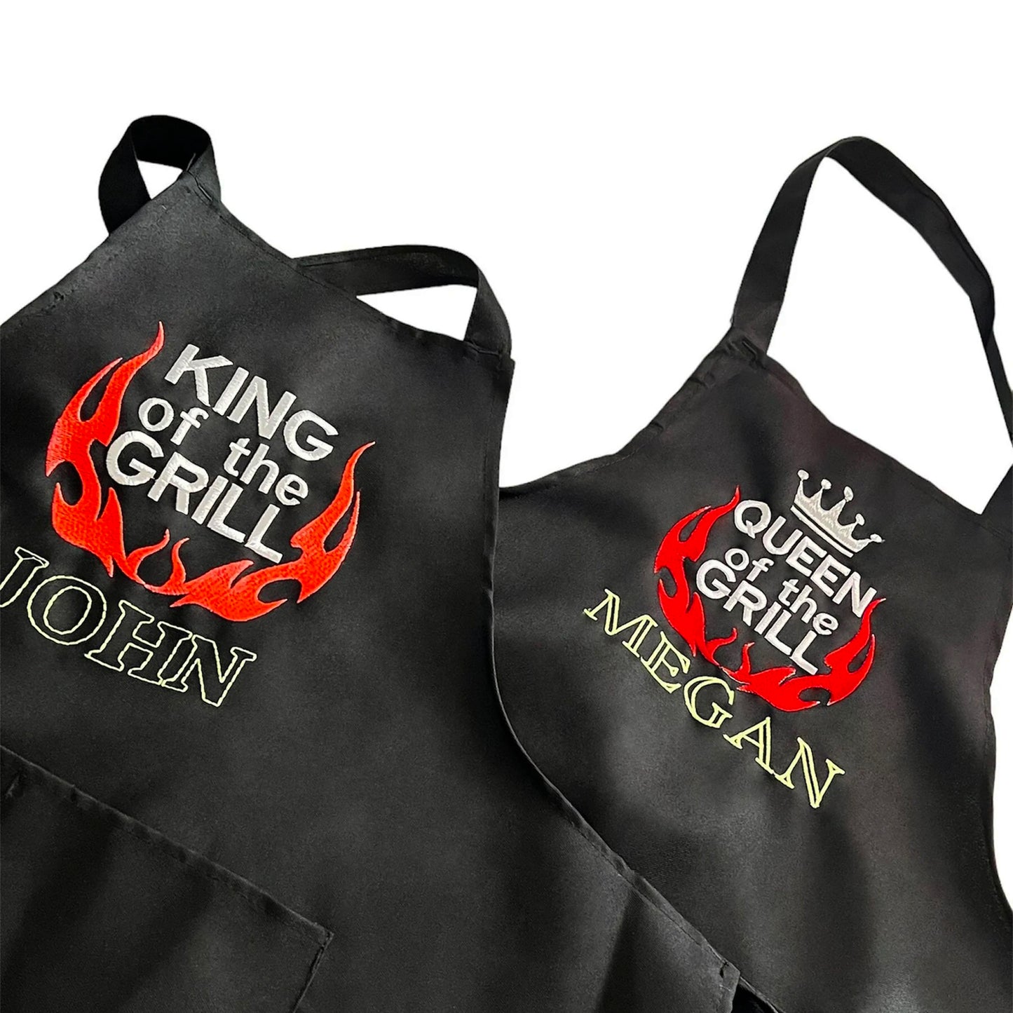 King and Queen of the Grill Personalized Apron Set