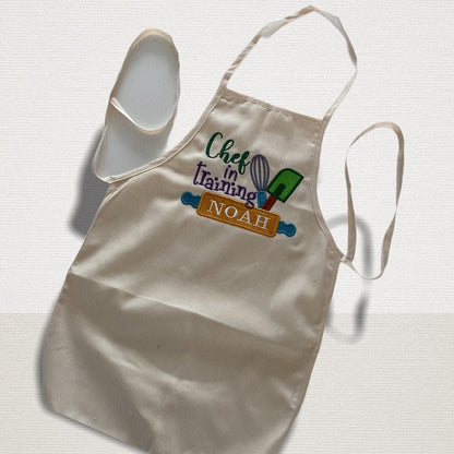 Chef In Training Personalized Child Apron | Cooking | Personalized| Custom Embroidered | Girl | Age 3 to 12 years | Baking