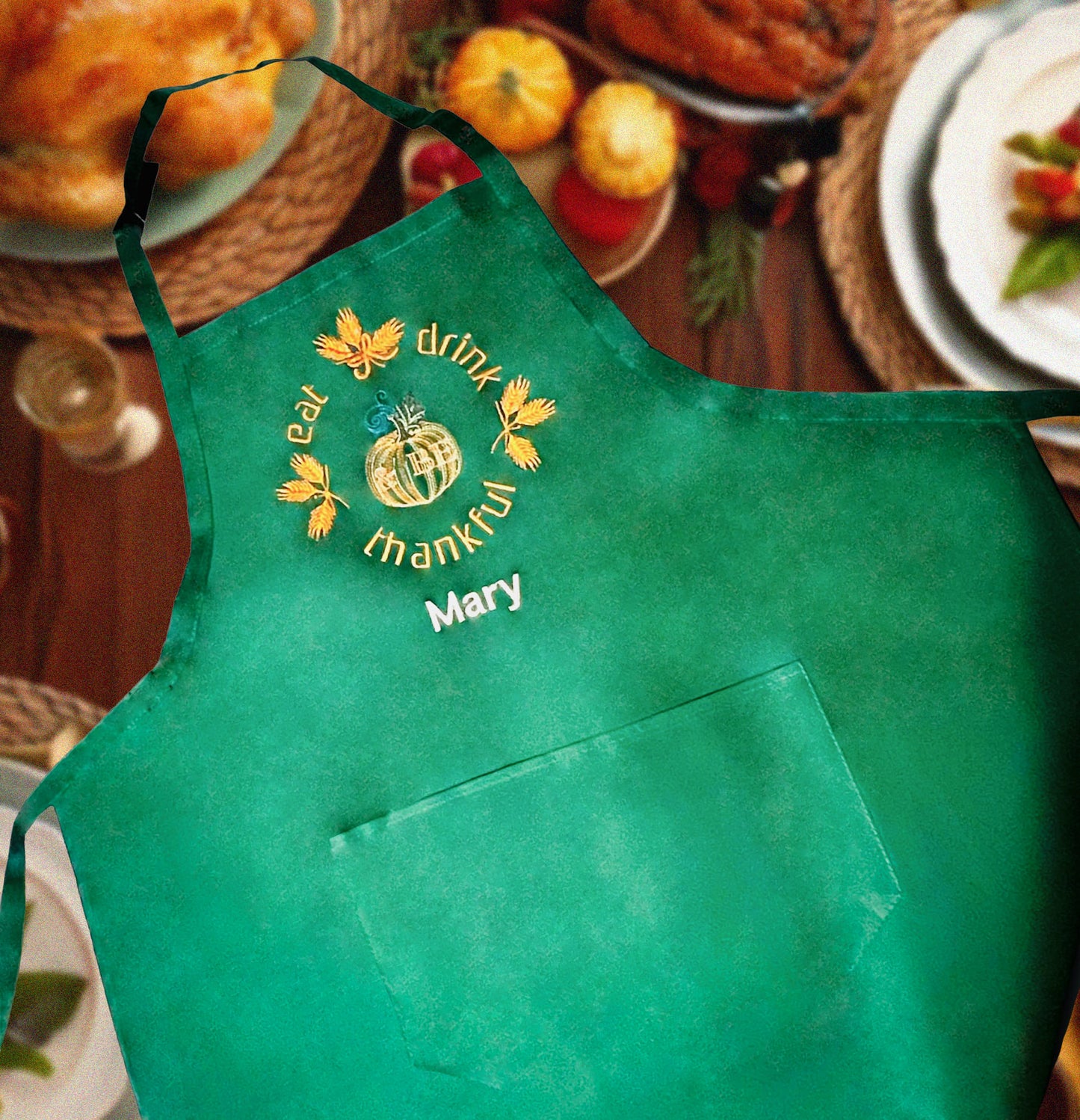 Personalized THANKFUL Thanksgiving Adult Apron