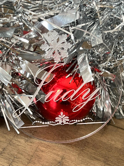 Acrylic Christmas Ornament, Personalized Christmas Ornament, Custom Ornament, Feliz Navidad Ornament