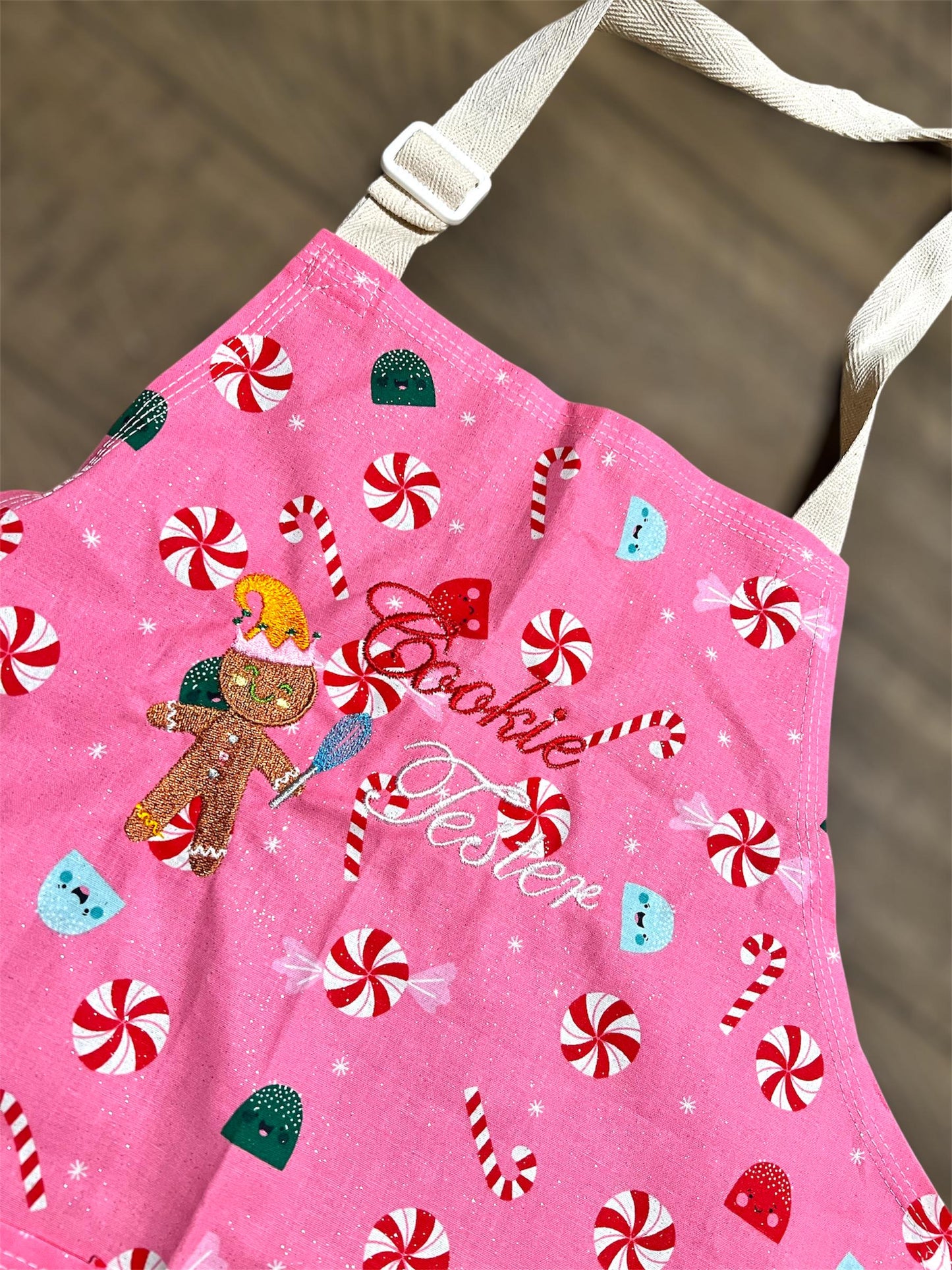 Handmade, Personalized Holiday Child Apron Set, Cooking, Baking, Custom Embroidered, Girl, Boy, Gift Set, Holiday Baking, Cotton Apron