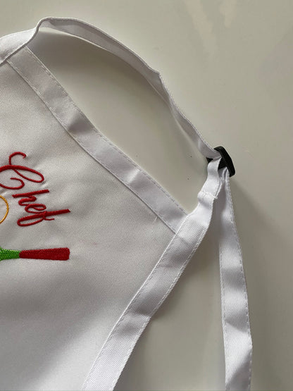 Personalized Youth Apron and Chef Hat | Cooking | Custom Embroidered | Girl | Boy | Birthday Party | Age 6 to 12 years | Baking | Chef Hat