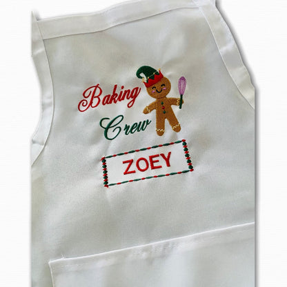 Personalized Christmas Child Apron and Chef Hat| Cooking | Custom Embroidered | Girl | Boy | Baking| Age 4 to 10 years