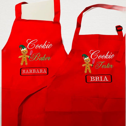 Personalized Mommy and Me Apron Set| Cooking |PersonalizedEmbroidered | Girl | Boy | Christmas Party | Mother Child Apron| Baking Crew