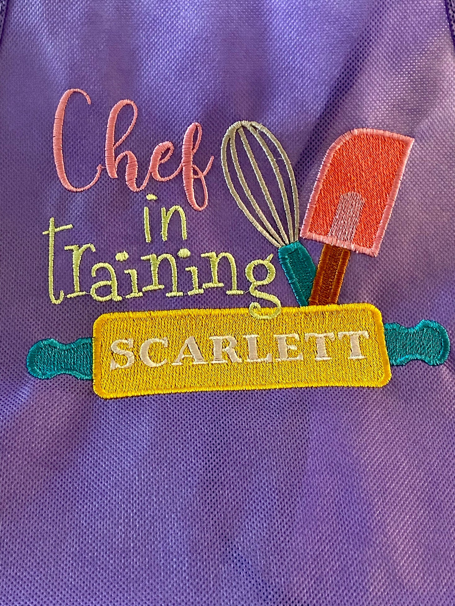 Chef In Training Personalized Child Apron | Cooking | Personalized| Custom Embroidered | Girl | Age 3 to 12 years | Baking