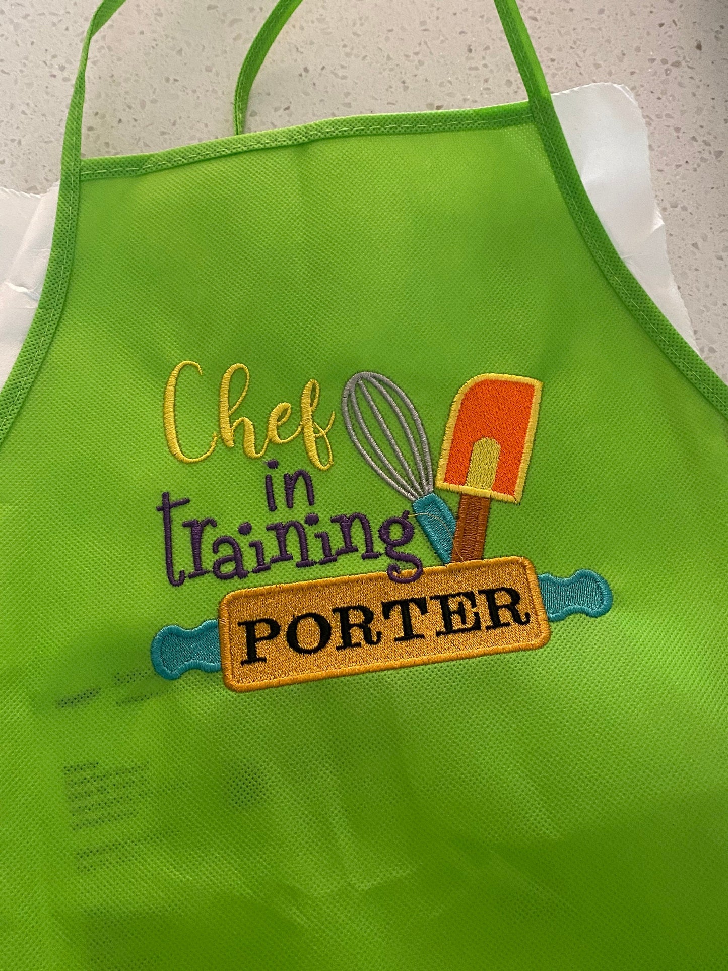 Chef In Training Personalized Child Apron | Cooking | Personalized| Custom Embroidered | Girl | Age 3 to 12 years | Baking