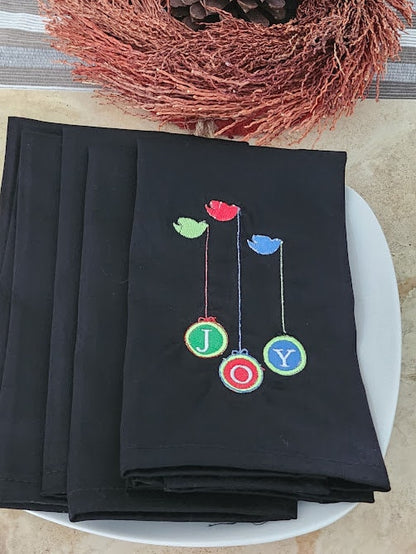 Christmas Embroidered Napkin set, personalized cloth napkins, reusable, monogram napkin set, gift set, embroidery, personalized gift