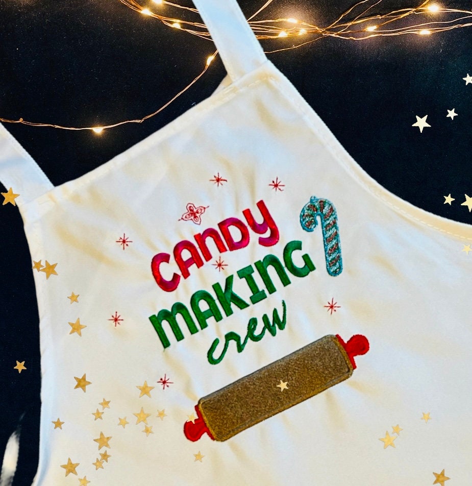 Personalized Holiday Adult and Child Apron | Cooking | Custom Embroidered | Girl | Boy | Baking