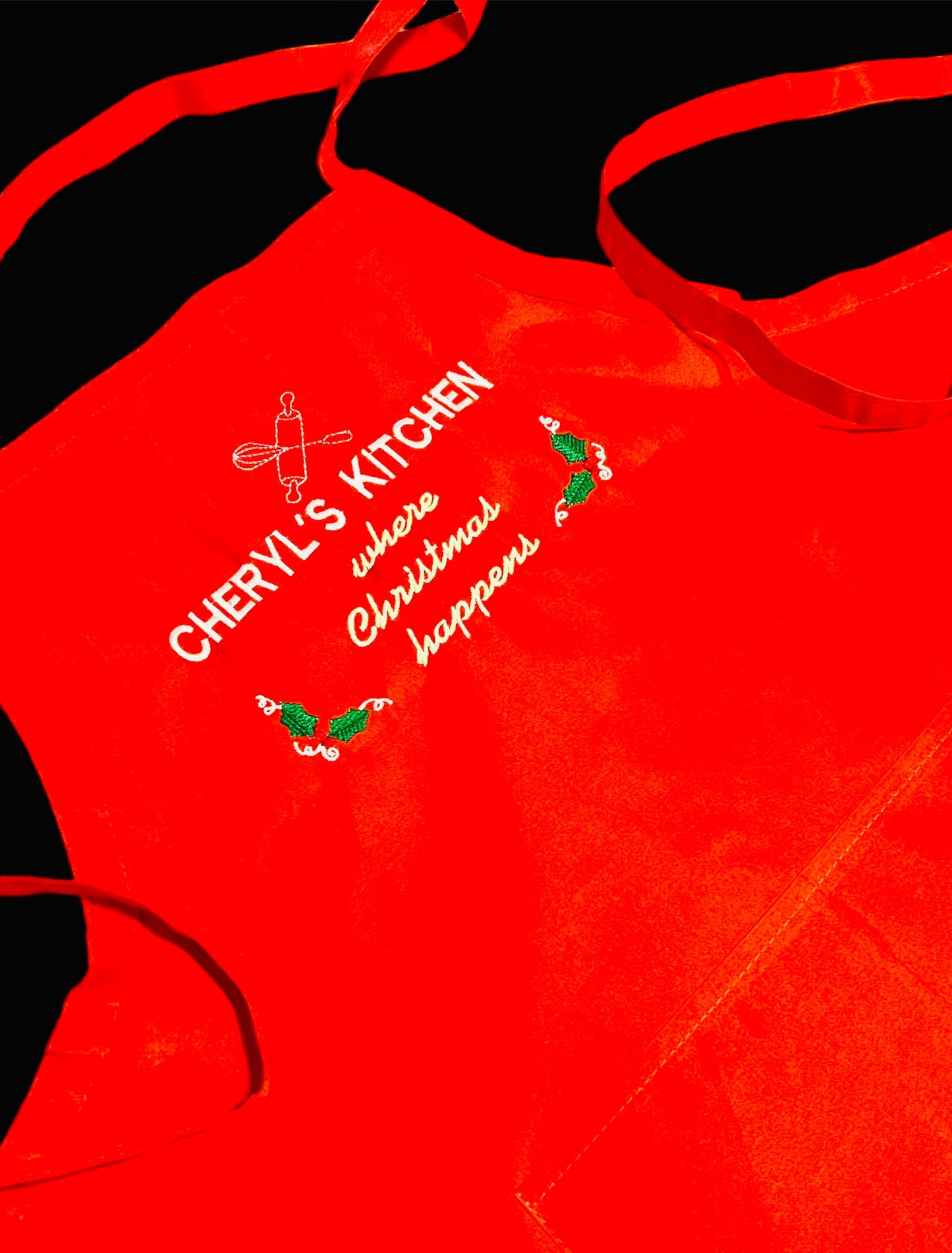 Personalized Holiday Adult and Child Apron | Cooking | Custom Embroidered | Girl | Boy | Baking