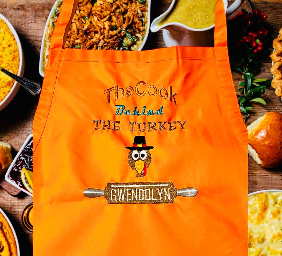 Personalized Thanksgiving Adult Apron | Cooking | Custom Embroidered | Baking | Chef