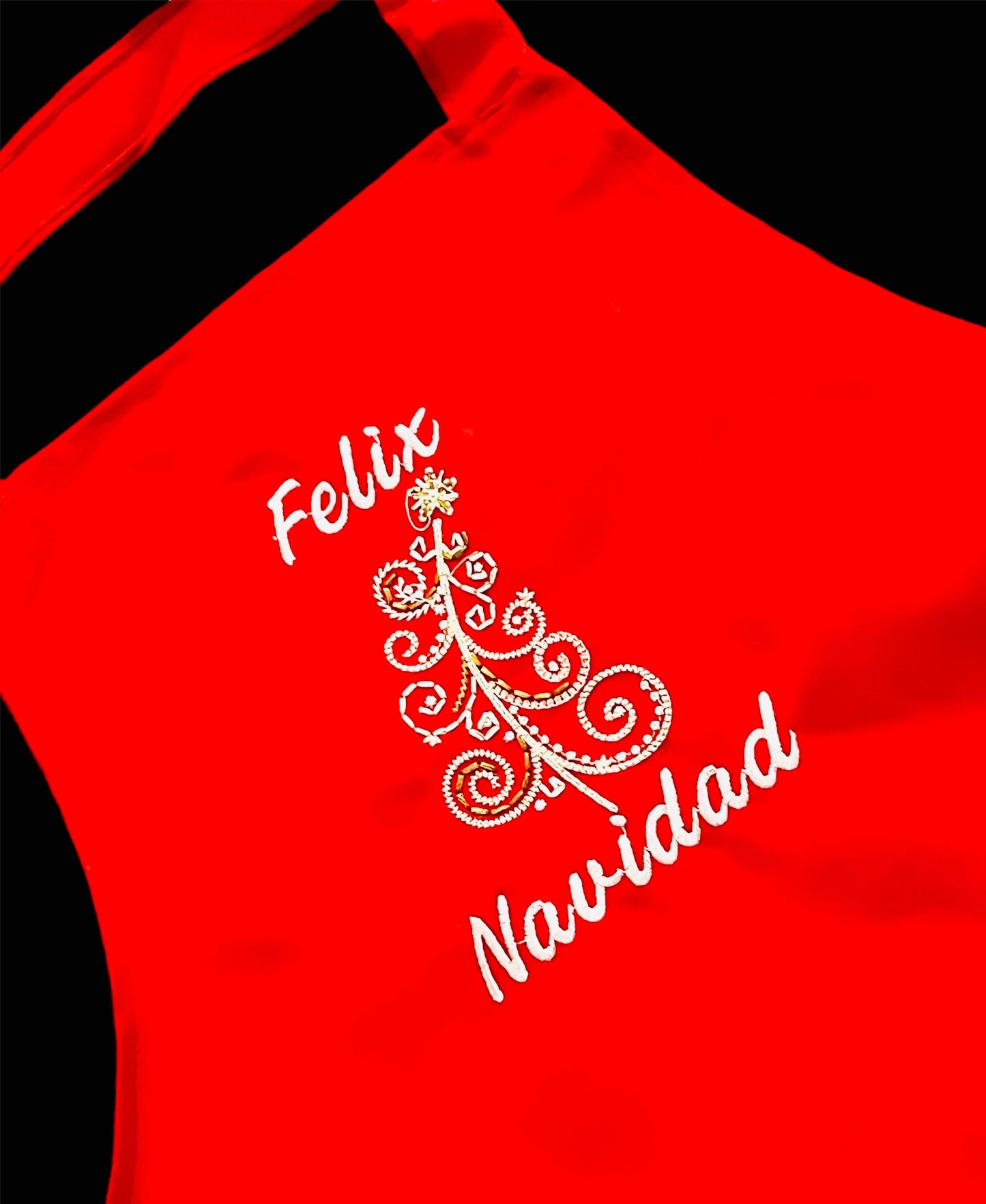 Personalized Felix Navidad Adult Apron | Cooking | Custom Embroidered | Spanish | Baking