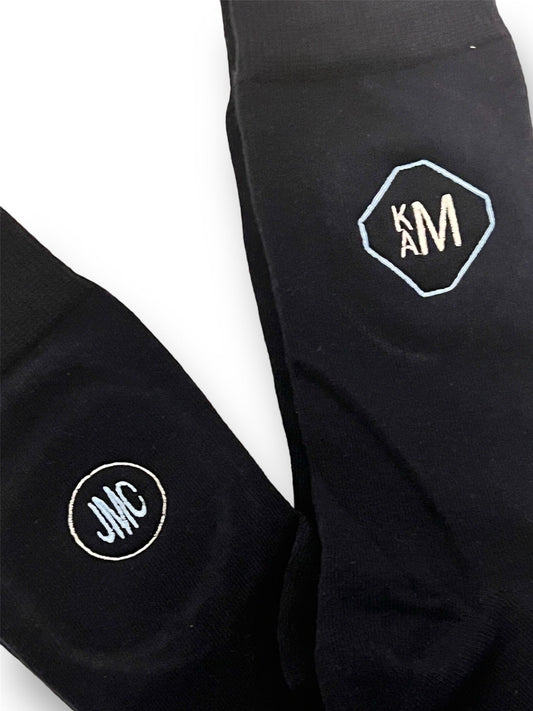 Mens Socks, Personalized Socks, Monogrammed Socks, Embroidery Mens Dress Socks, Mens Heavy Socks, Black, Gray, Navy Blue Socks